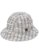 Maison Michel Mara Tweed Bucket Hat - White