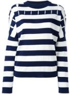 Jil Sander Striped Round Neck Jumper, Women's, Size: 38, Silk/cotton/virgin Wool