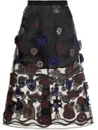 Sacai Patch Embroidered Skirt - Black