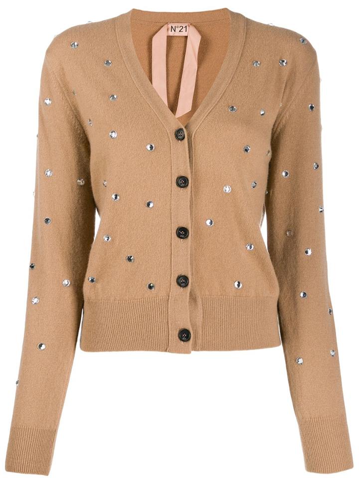 Nº21 Stud Detail Cardigan - Neutrals
