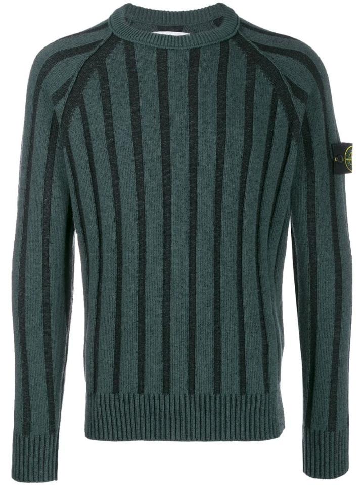Stone Island Knitted Logo Sweater - Green