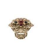 Chanel Vintage Embellished Cc Ring - Metallic