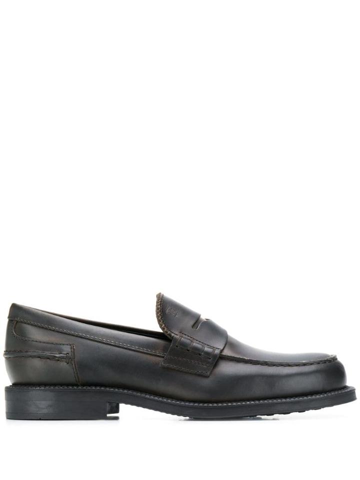 Tod's Penny Bar Monogrammed Loafers - Grey