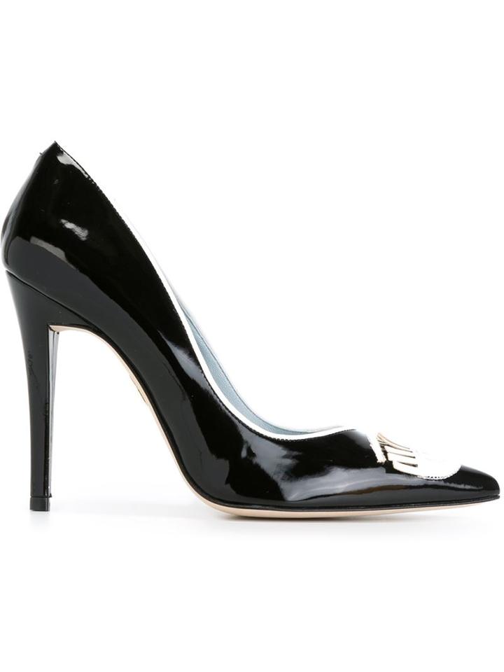 Chiara Ferragni Flirting Pumps, Women's, Size: 35, Black, Leather/patent Leather