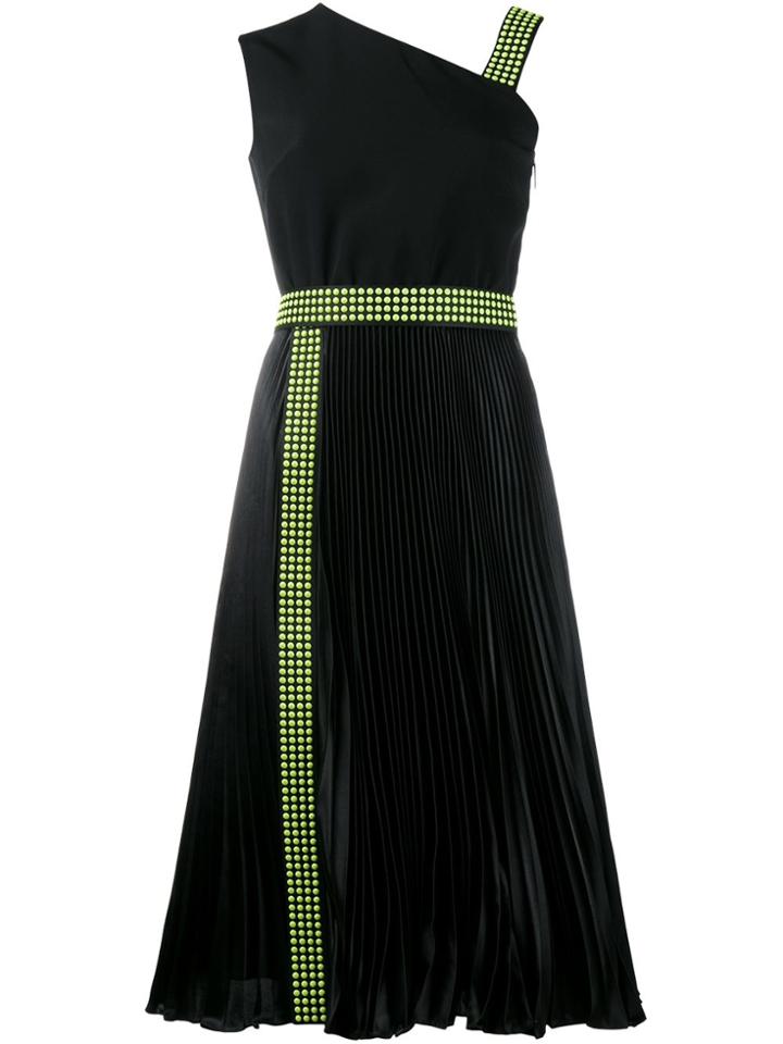Christopher Kane Studded One Shoulder Dress - Black