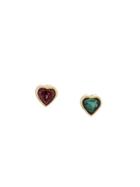Sauer Brincos Heart To Heart Em Ouro Amarelo, Turmalina E Granada -