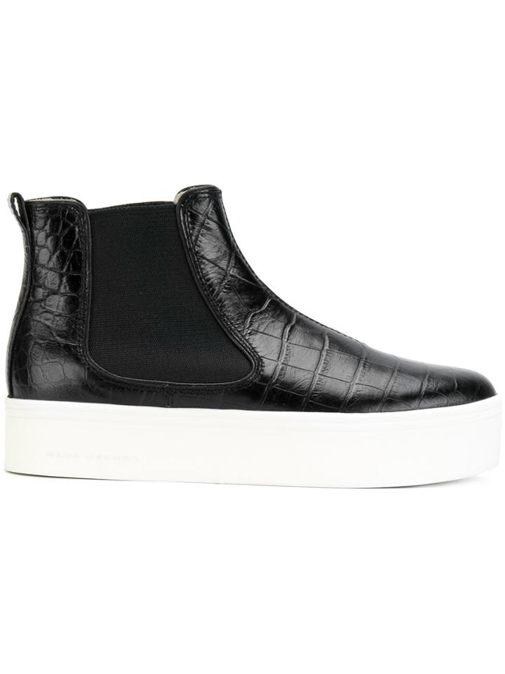 Marc Jacobs Crocodile-effect Chelsea Boots - Black