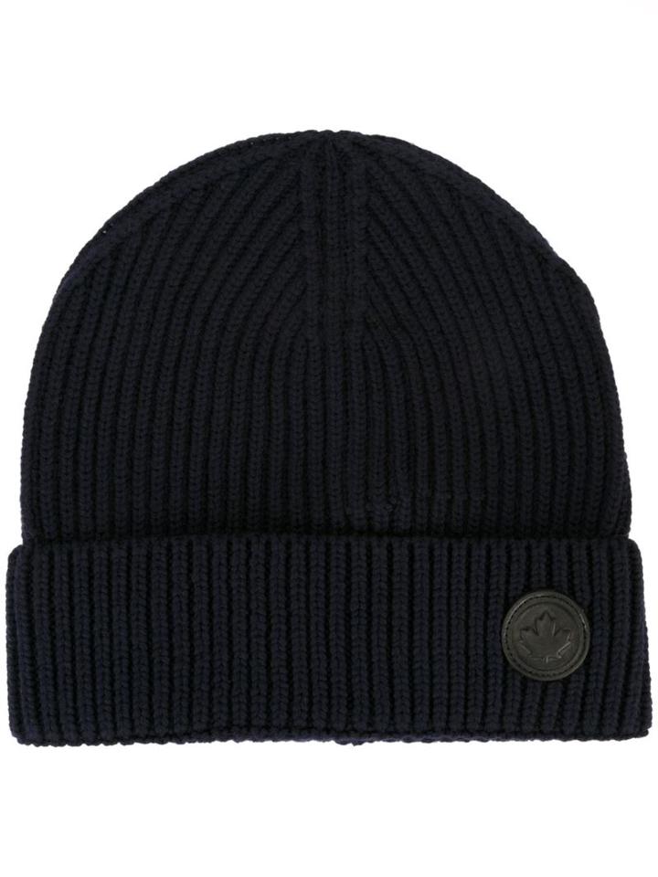 Dsquared2 Canadian Emblem Beanie, Men's, Blue, Wool