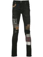 Amiri Slim Patchwork Jeans - Black