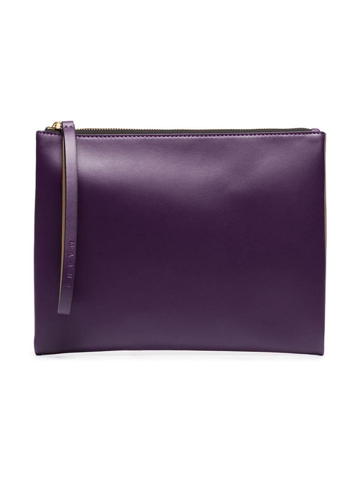 Marni Marn Mul Lthr Handle Pch - Pink & Purple