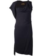 Vivienne Westwood Anglomania Draped Neck Dress, Women's, Size: 40, Blue, Viscose/wool
