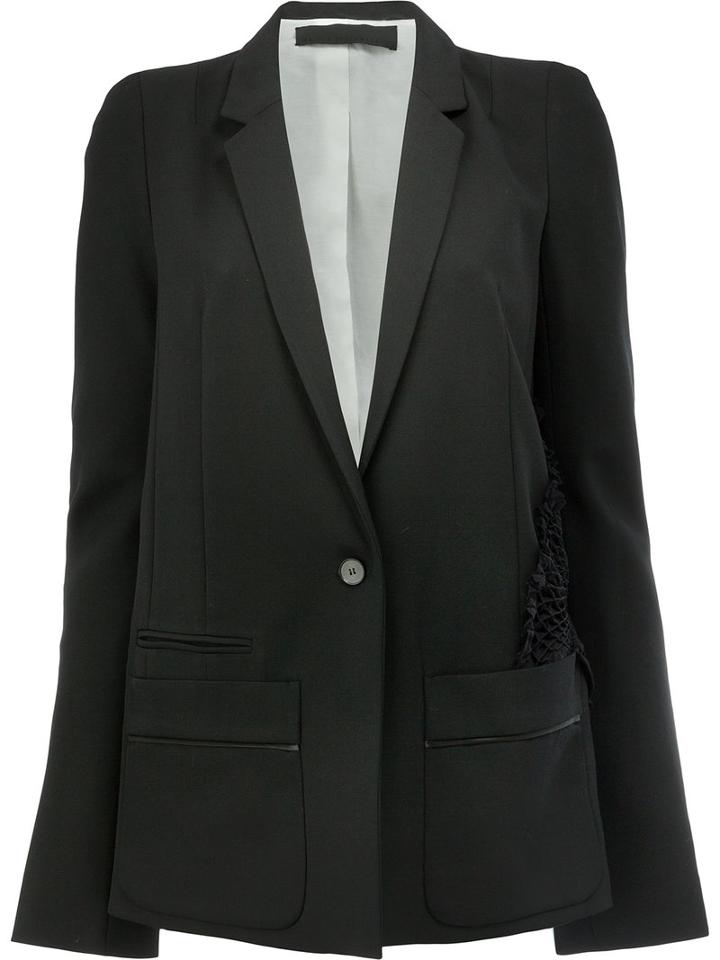 Haider Ackermann - One Button Blazer - Women - Silk/cotton/rayon/virgin Wool - 36, Black, Silk/cotton/rayon/virgin Wool