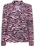 Ashley Williams Tiger Print Double Breasted Blazer - Pink & Purple