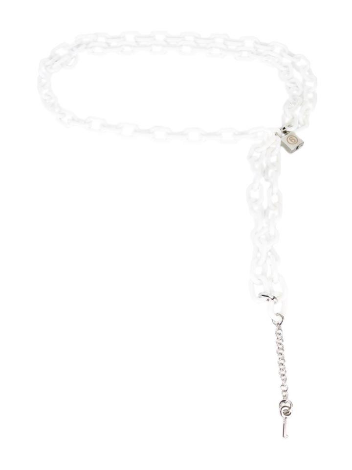Mm6 Maison Margiela Chain Belt, Women's, White, Plastic/aluminium/zinc/copper