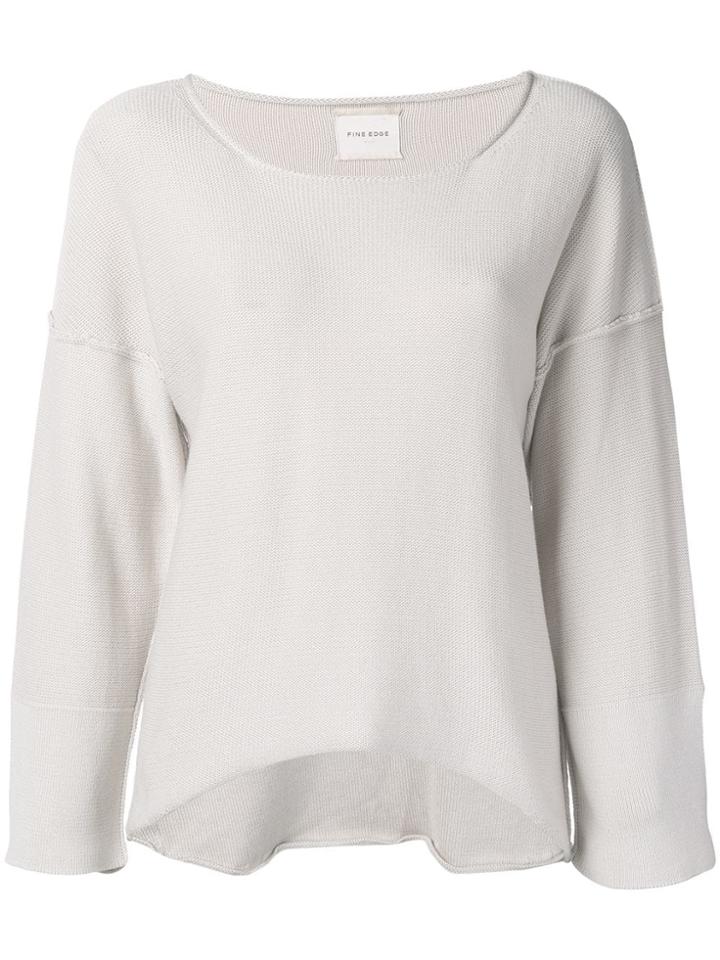 Fine Edge Reversed Knit Jumper - Neutrals