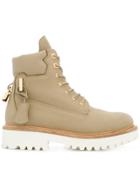 Buscemi Canvas Site Boots - Nude & Neutrals
