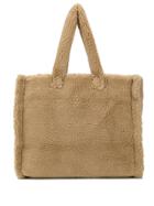Stand Shearling Tote Bag - Neutrals