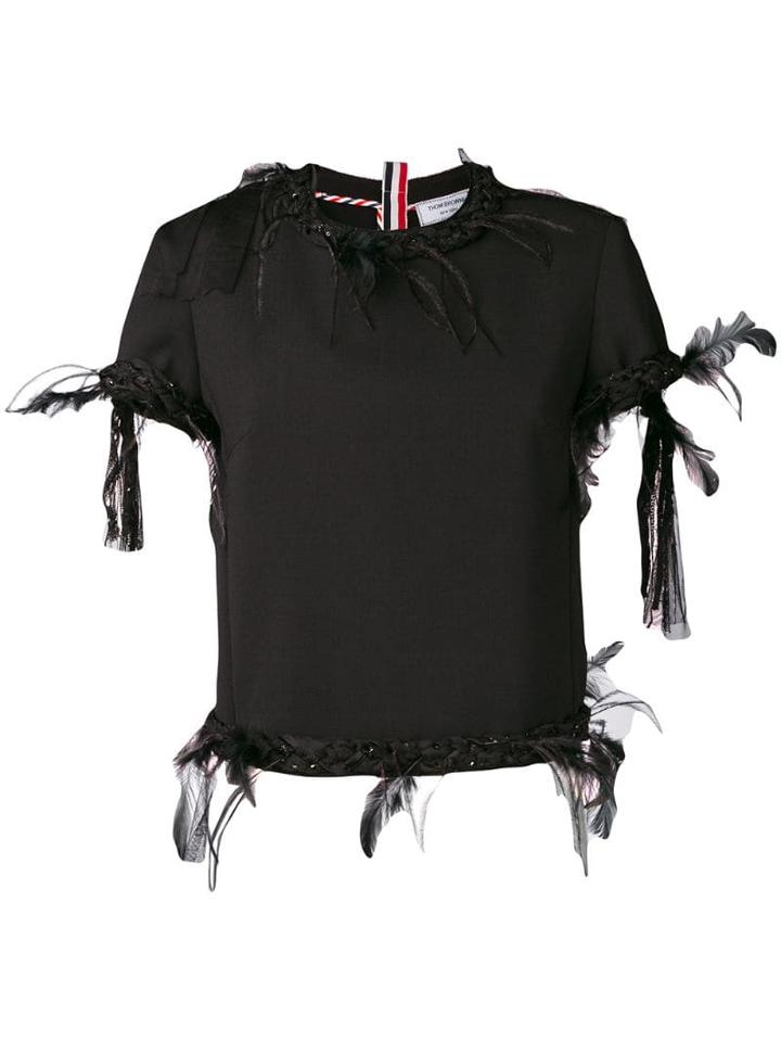 Thom Browne Raw Edge Appliqué Tee - Black
