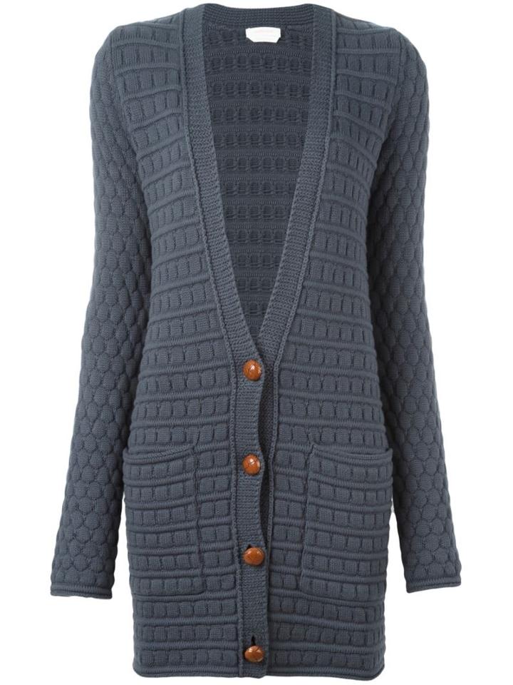 See By Chloé Circle Knit Cardigan, Women's, Size: Small, Grey, Cotton