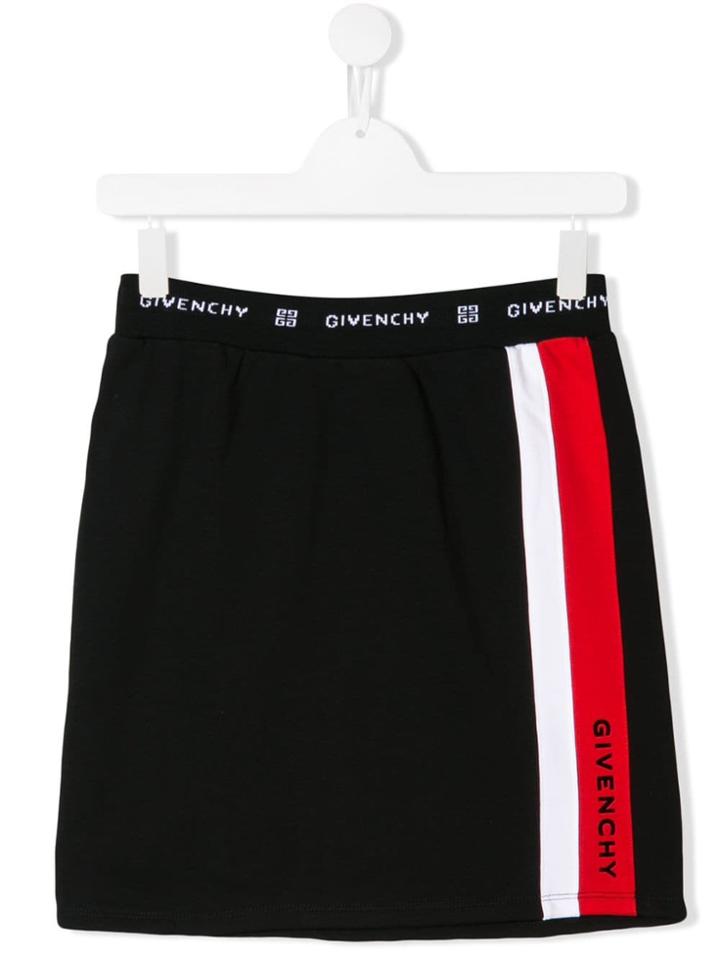 Givenchy Kids Contrast Stripe Skirt - Black