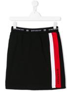 Givenchy Kids Contrast Stripe Skirt - Black