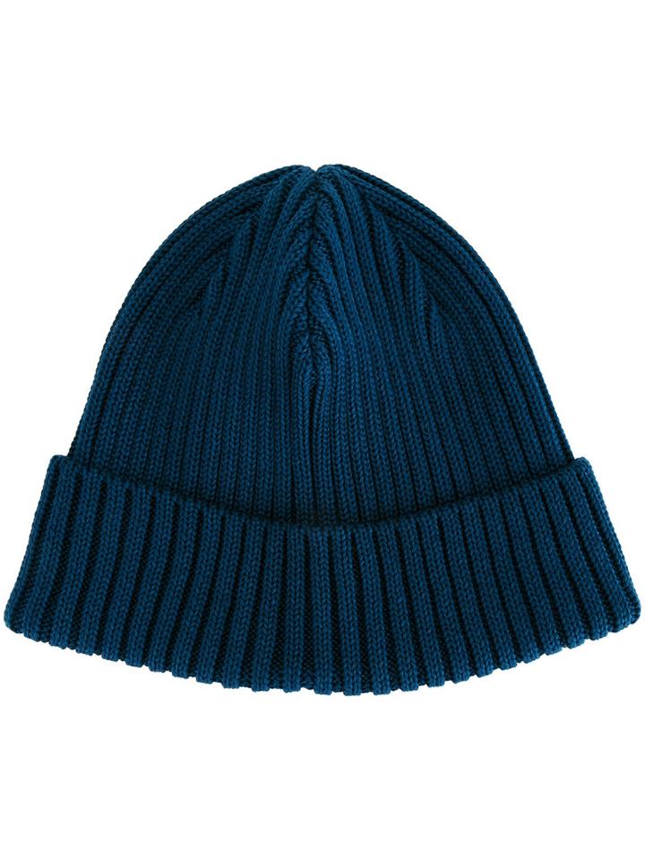 Kijima Takayuki - Turn Up Ribbed Beanie - Men - Cotton/nylon/polyurethane - One Size, Blue, Cotton/nylon/polyurethane
