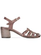 Del Carlo Mid Block Heel Sandals - Metallic