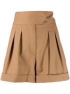 Tommy Hilfiger High-rise Pleated Shorts - Brown