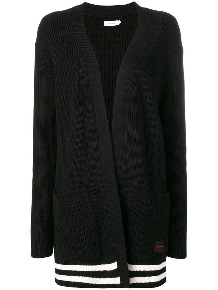 Calvin Klein Stripe Detail Cardigan - Black
