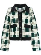 Barrie Tartan Pattern Cardigan - Green