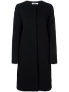 Jil Sander Concealed Fastening Coat, Women's, Size: 38, Black, Silk/cupro/cashmere/wool