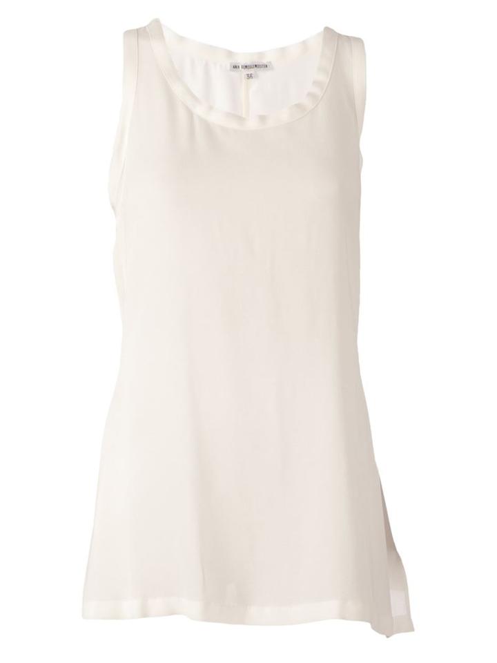 Ann Demeulemeester Blanche Rear Strap Tank, Women's, Size: 38, White, Spandex/elastane/viscose