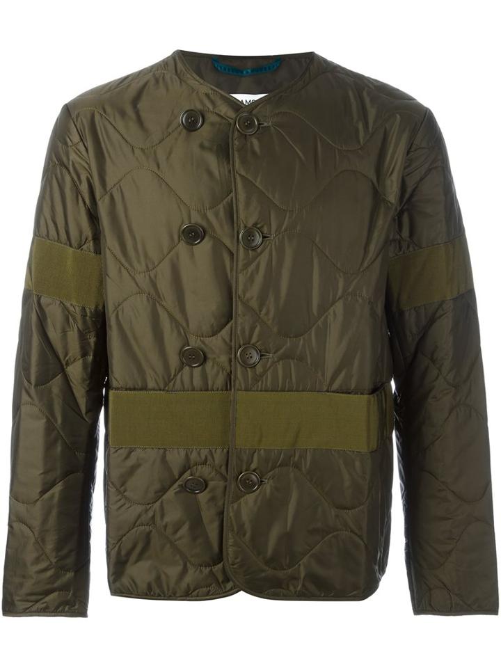 Oamc Double Breasted Jacket, Men's, Size: Large, Green, Polyamide/polyester/cotton/viscose