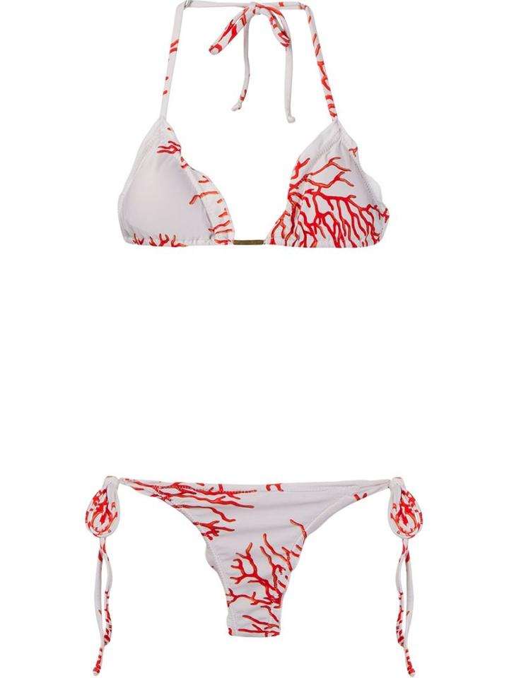 Brigitte Printed Bikini Set, Women's, Size: G, White, Polyamide/spandex/elastane