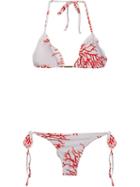 Brigitte Printed Bikini Set, Women's, Size: G, White, Polyamide/spandex/elastane