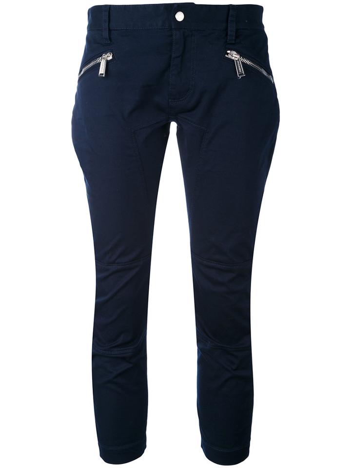 Dsquared2 - Cropped Trousers - Women - Cotton/spandex/elastane - 38, Blue, Cotton/spandex/elastane