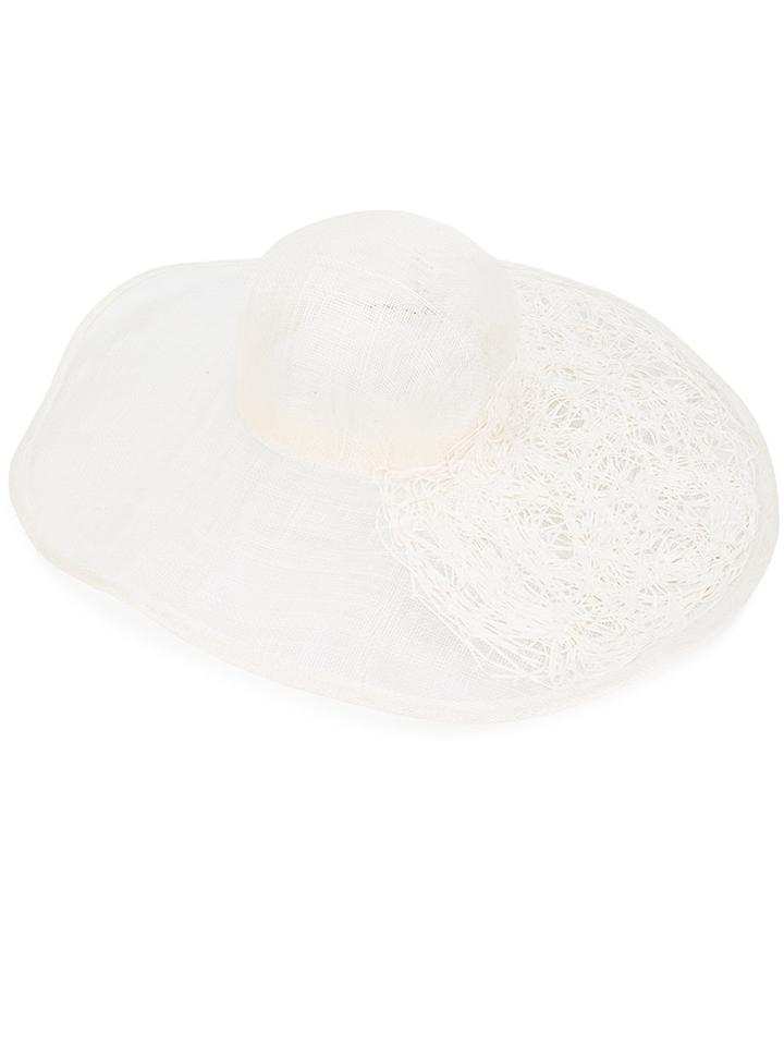 Isabel Benenato - Wide Brim Hat - Women - Cotton - M, White, Cotton