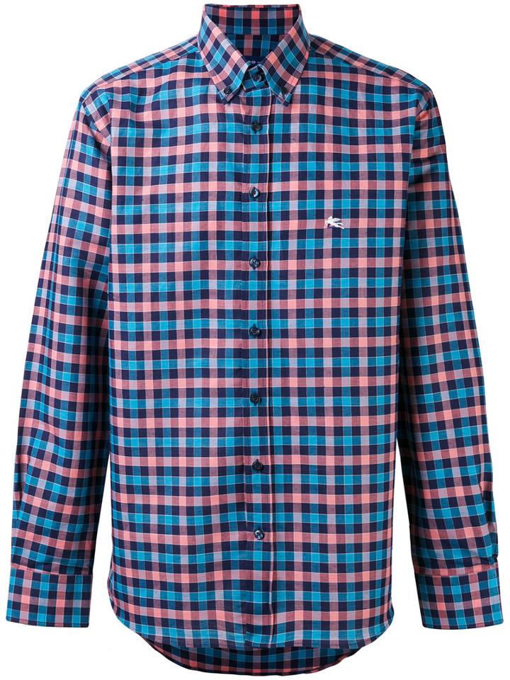 Etro - Plaid Shirt - Men - Cotton/linen/flax - 43, Blue, Cotton/linen/flax