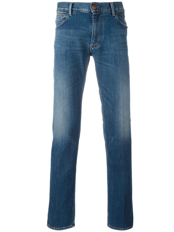 Emporio Armani Straight-leg Jeans, Men's, Size: 30, Blue, Cotton/spandex/elastane