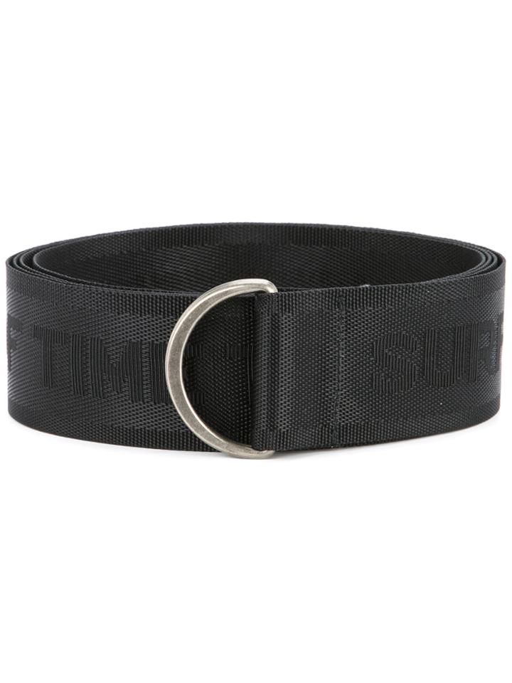 Ex Infinitas Slogan-detail Woven Belt - Black