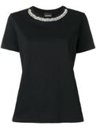 Ermanno Scervino Crystal And Pearl Embellished T-shirt - Black