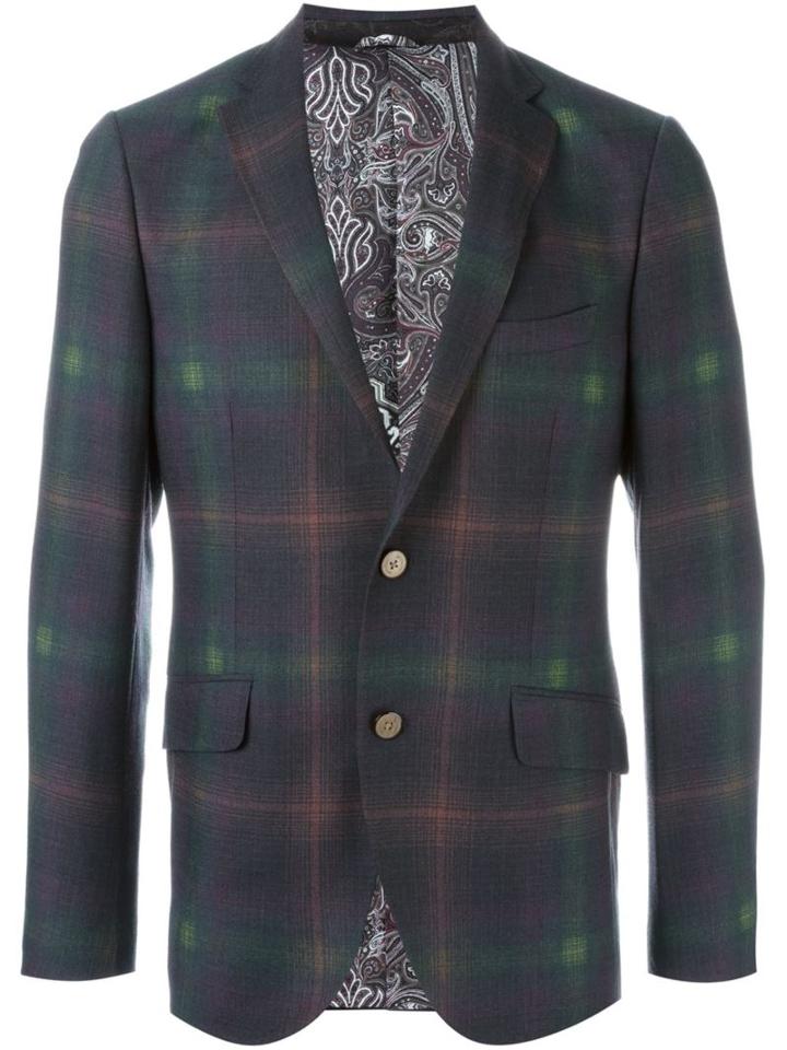 Etro Checked Blazer, Men's, Size: 50, Silk/acetate/viscose/wool