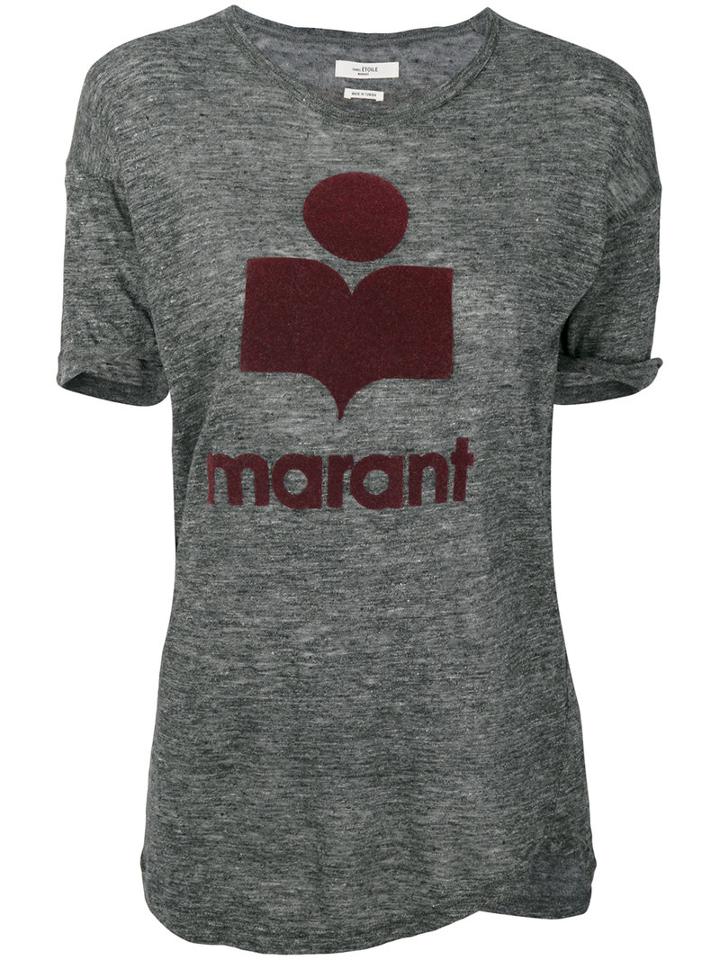 Isabel Marant Étoile - Logo T-shirt - Women - Linen/flax - Xs, Grey, Linen/flax