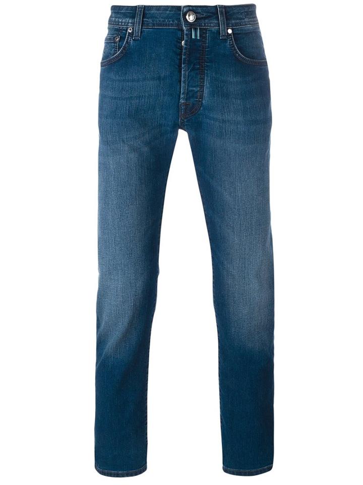 Jacob Cohen Light Stonewash Effect Slim Fit Jeans, Men's, Size: 33/34, Blue, Cotton/polyester/spandex/elastane