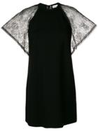 Red Valentino Lace Sleeve Shift Dress - Black