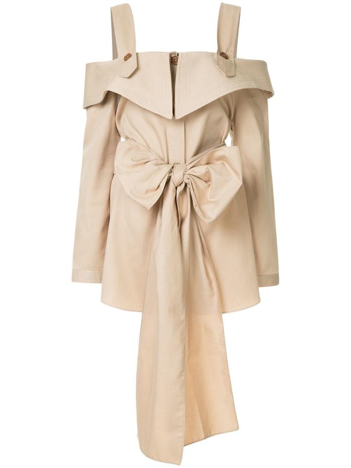 Bambah Safari Off Shoulder Jacket - Brown