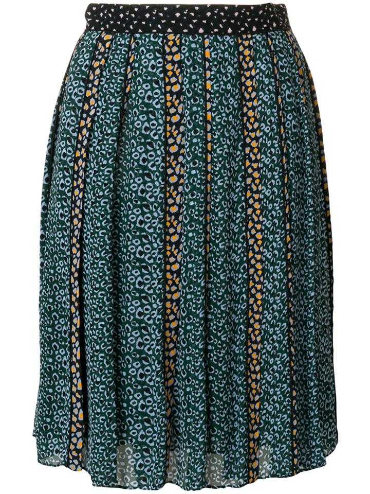 Proenza Schouler Mini Floral Print Pleated Skirt - Black