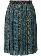 Proenza Schouler Mini Floral Print Pleated Skirt - Black