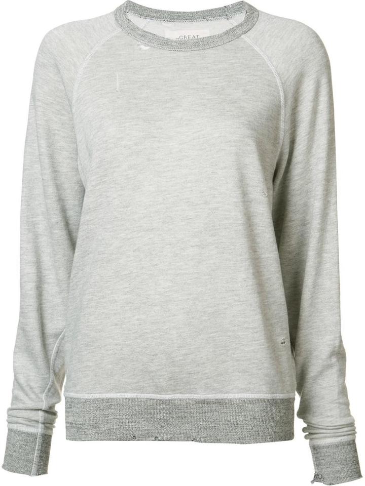 The Great Destroyed Effect Sweatshirt, Women's, Size: 2, Grey, Cotton/rayon