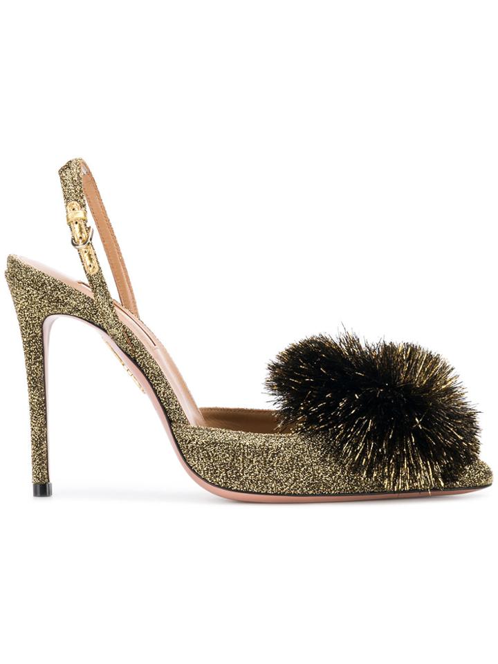 Aquazzura Powder Puff Slingbacks - Metallic